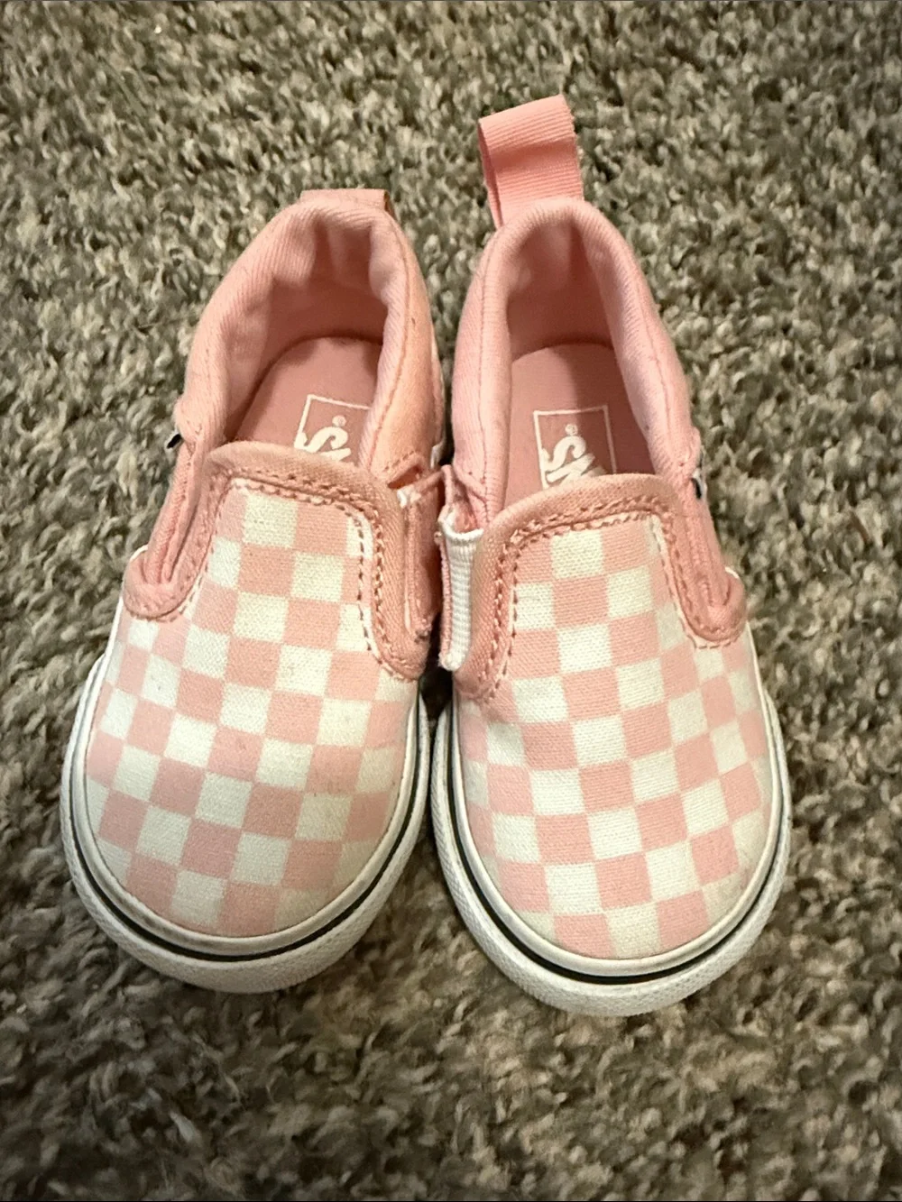 Vans Kids Pink & White Checker Slip-On Sneakers